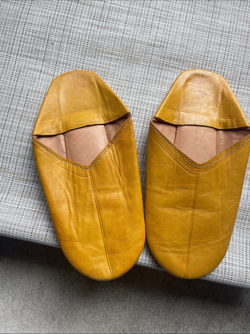 Morroco Babouche Mustard Leather Slip-On Shoes